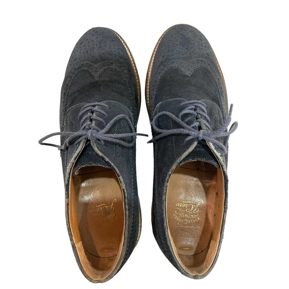 J Crew Blue Suede Wingtip Shoes size 9 main image 7